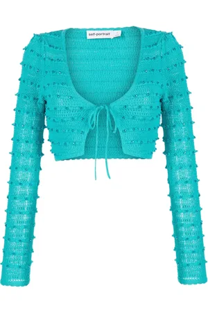 Self-Portrait Beaded knitted cardigan