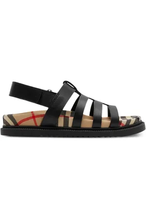 Burberry Vintage Check-print leather sandals