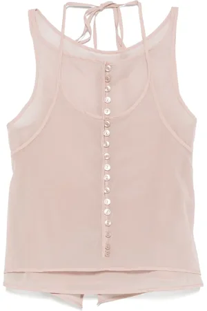 Low Classic See-Through Button Loop top