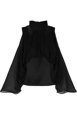 Alberta Ferretti Chiffon silk hooded blouse