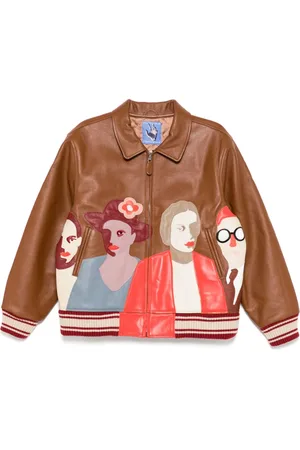 KIDSUPER STUDIOS Patchwork-portraits leather jacket