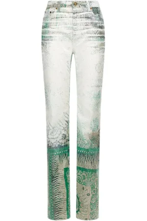 Roberto Cavalli Bandana-print jeans