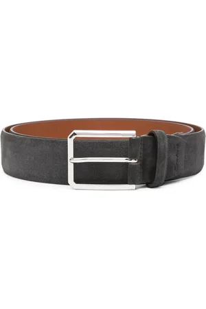 santoni Logo-debossed suede belt