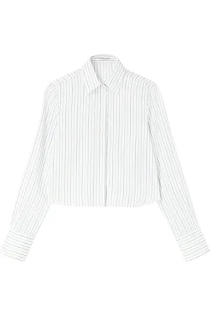 ERMANNO SCERVINO Micro-striped cropped shirt