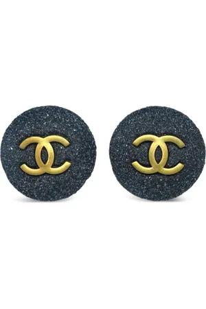 CHANEL 1994 stone button earrings