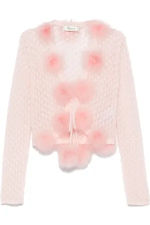 BLUMARINE Feather-detail cardigan