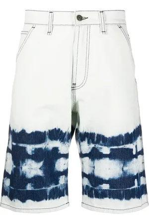 Msgm Abstract print denim shorts