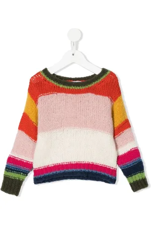 MONNALISA Stripe-print wool-blend jumper