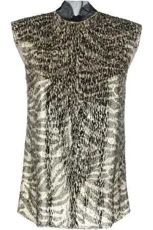 Roberto Cavalli Metallic flocked blouse