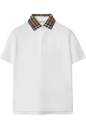 Burberry Check-collar cotton polo shirt