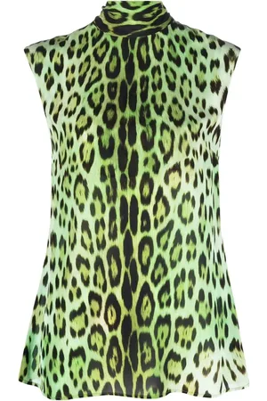 Roberto Cavalli Multi-print sleeveless blouse