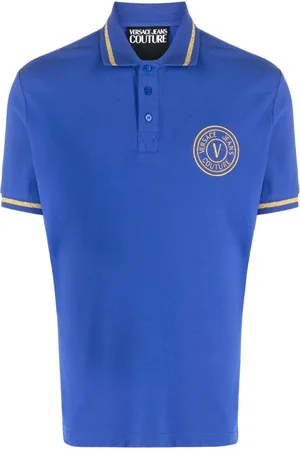 VERSACE Logo-embroidered polo shirt