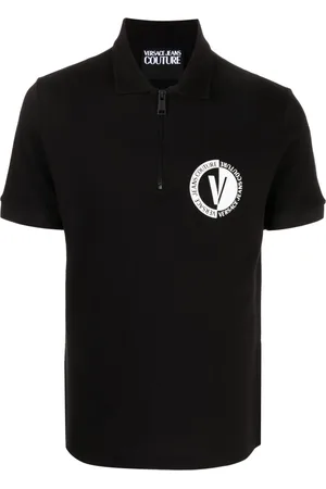 VERSACE Logo-print cotton polo shirt