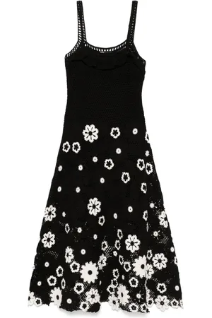 Maje Floral-embroidery midi dress