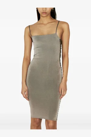 Isa Boulder Square-neck slip dress