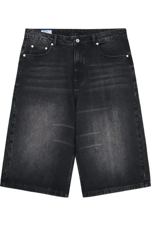 ROUGH. Denim knee-length shorts