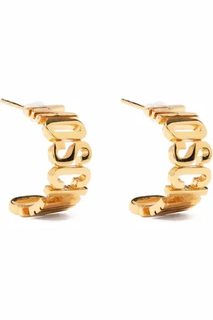 Moschino Logo-lettering small hoop earrings