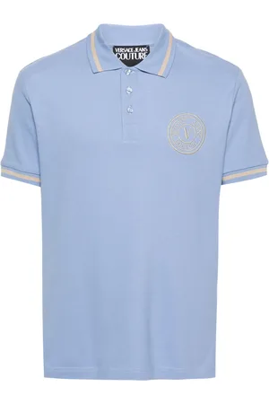 VERSACE Logo-embroidered polo shirt