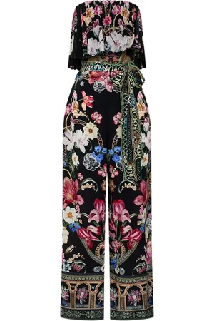 Camilla Floral-print strapless jumpsuit