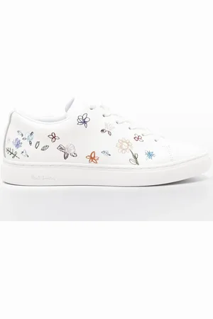 Paul Smith Floral-embroidered leather sneakers