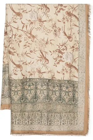 PIERRE-LOUIS MASCIA Frayed-edge graphic-print silk scarf