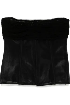 CHRISTOPHER ESBER Tulle-overlay top