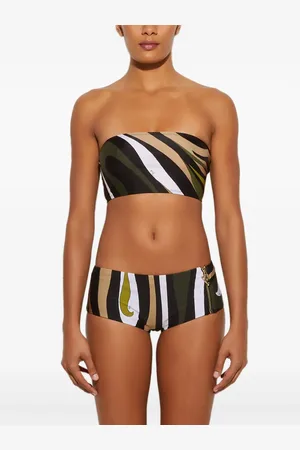 Puccini Marmo-print bikini top