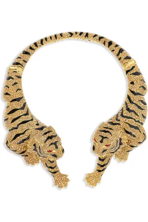Roberto Cavalli Tiger-motif cuff necklace