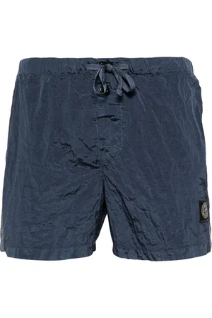 Stone Island Logo-patch crinkled swim shorts