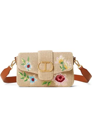 Twin-Set Floral-embroidered shoulder bag
