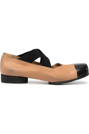 UMA WANG Two-tone square-toe ballerinas