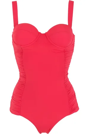 Isolda Vermelho ruched-detail swimsuit