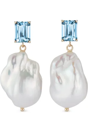 Mateo 14K yellow gold pearl and topaz earrings