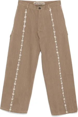 Kartik Research Floral-embroidery trousers