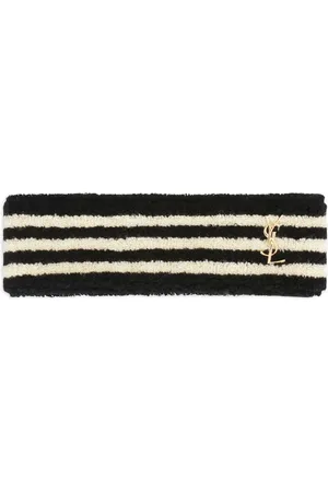 Saint Laurent Logo-plaque stripe-detailing headband