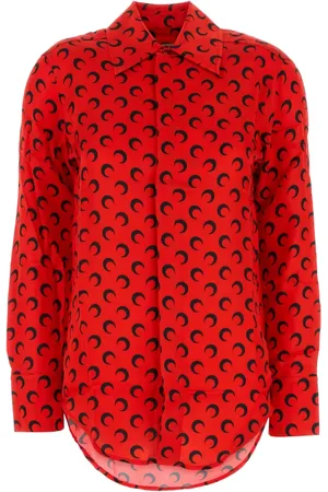 Marine Serre Printed satin shirt