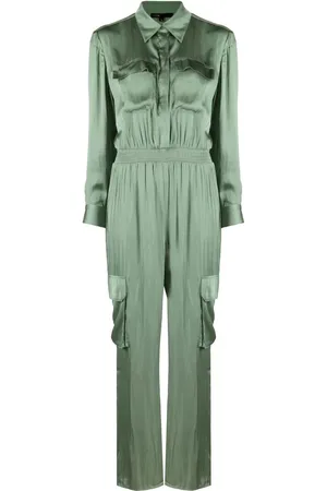 Maje Satin-finish wide-leg jumpsuit