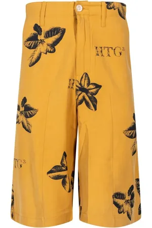 HONOR THE GIFT Tobacco floral-print Bermuda shorts