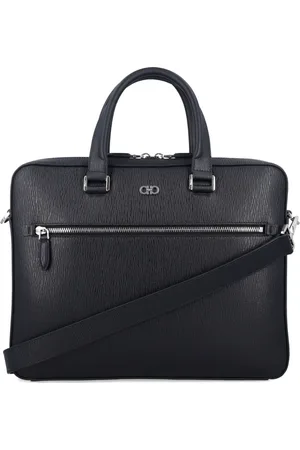 Salvatore Ferragamo Gancini textured leather briefcase