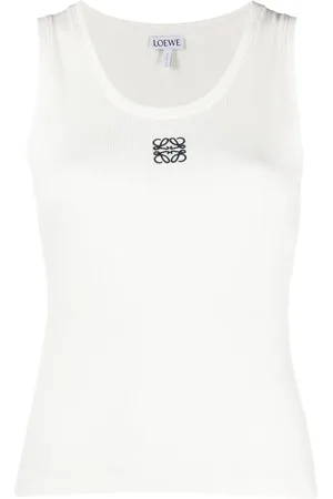 Loewe Anagram-embroidered ribbed-knit tank top
