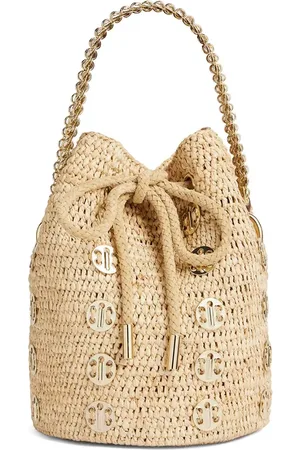 Paco rabanne 1969 embellished raffia bucket bag