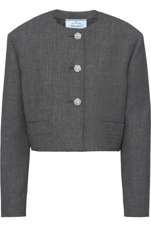 Prada Crystal-buttons cropped jacket
