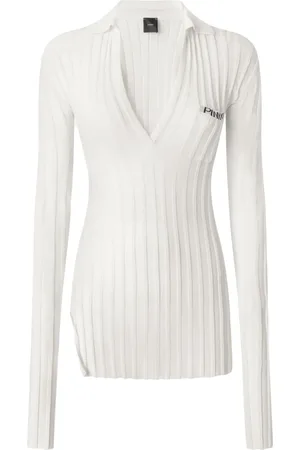 Pinko Ribbed-knit polo shirt