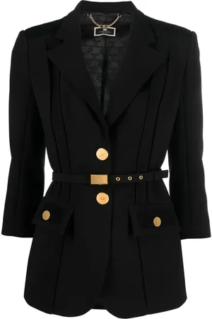 Elisabetta Franchi Lace-detail belted blazer