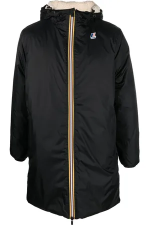 K-Way Logo-embroidered parka coat
