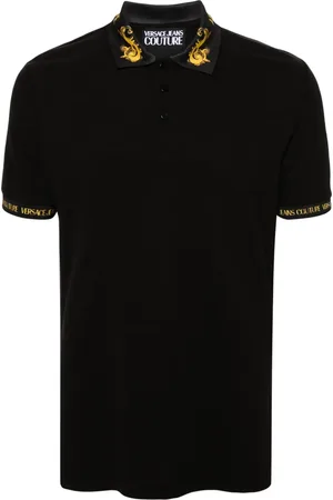 VERSACE Barocco-trim cotton polo shirt