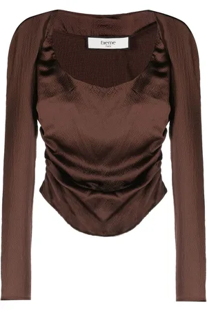 Elleme Scoop-neck long-sleeve silk top