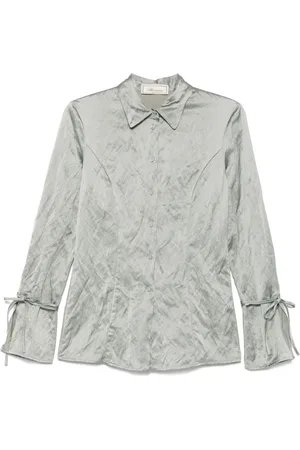 BLUMARINE Crinkled-satin shirt