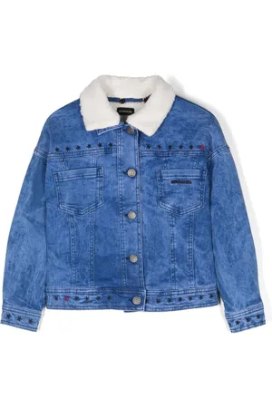 MONNALISA Star-embroidered denim jacket