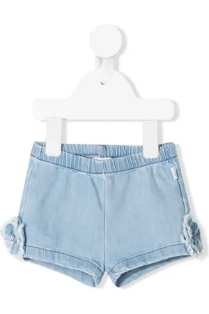 Il gufo Floral-appliqu?? denim shorts